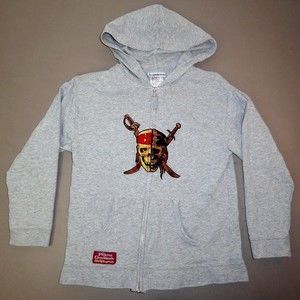 Pirates of the Caribbean, Walt Disney World Kids Hoodie Size M, Full Zipper